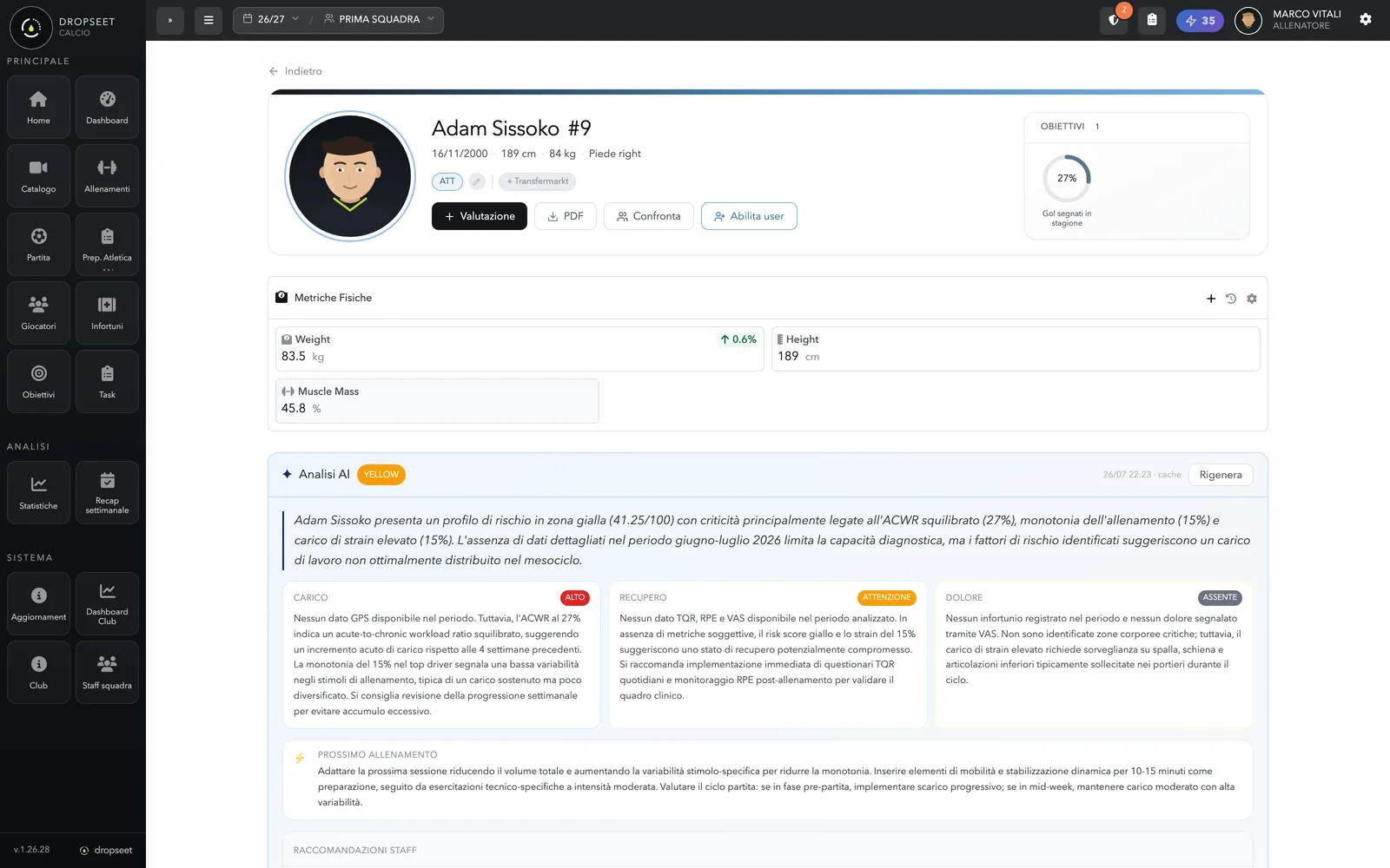 Spieler-Datenbericht